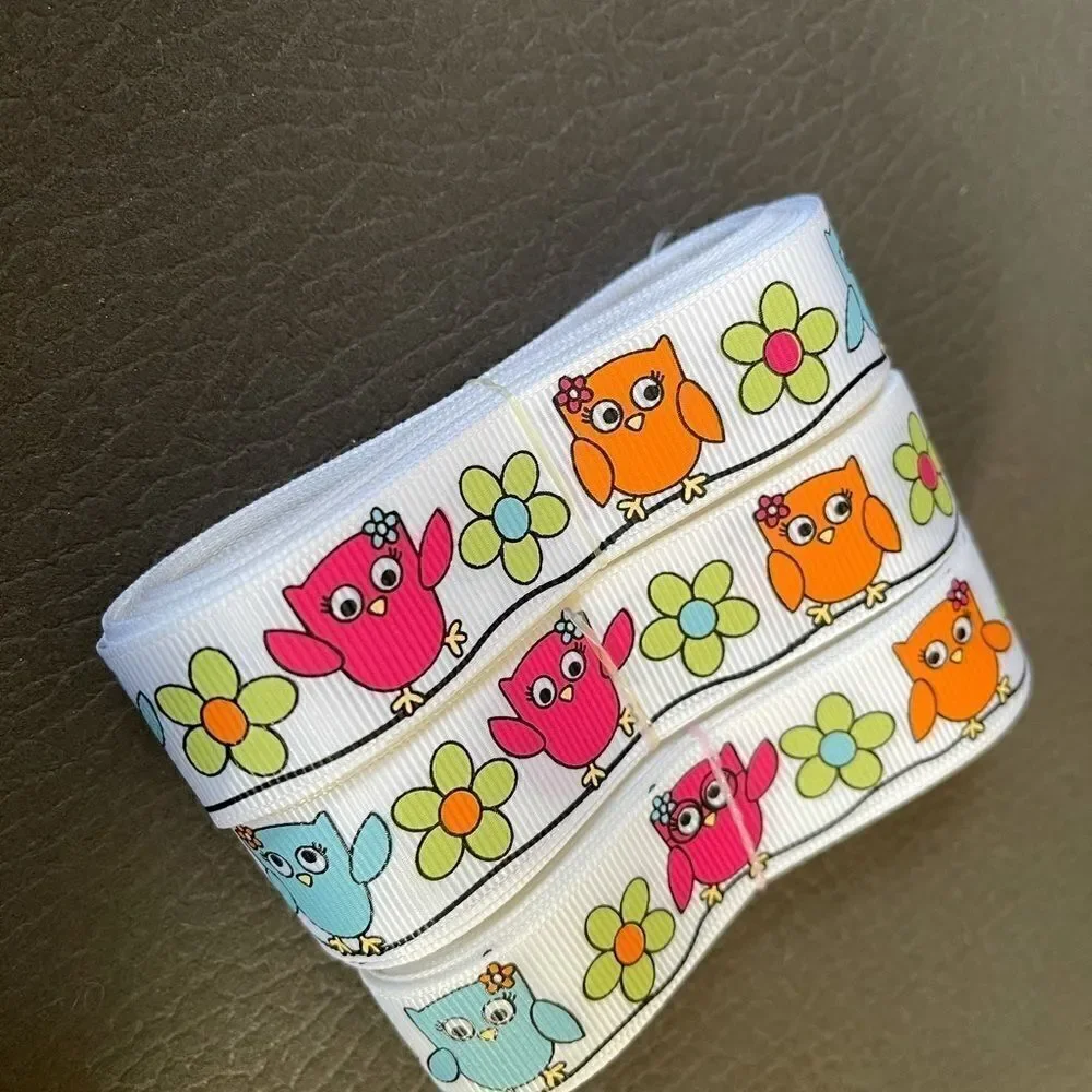 Grosgrain Ribbon 7/8” 5 yards 5/$20 NEW bow scrapbooking fall autumn owl flower